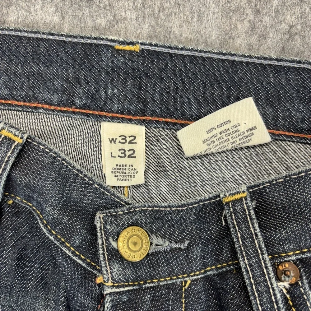 Banana Republic Straight Leg Button Fly‎ Jeans Men's 32x32 Fades Hige Americana
